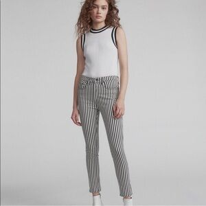 rag & bone High Rise Ankle Skinny Jeans in Oba Print Stripe Size 26